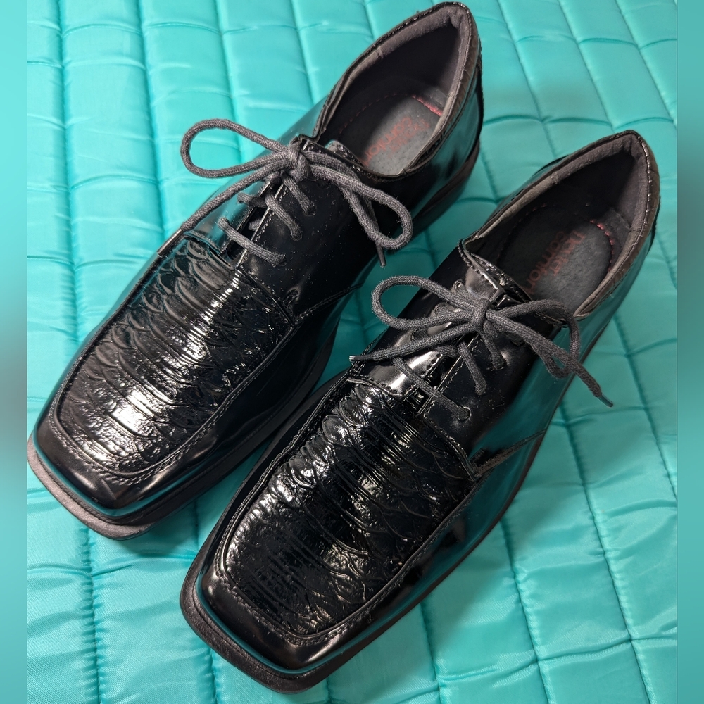 Dexter Men's Patent Leather Dress Shoes, Black, Size 9-1/2